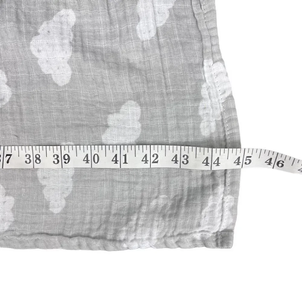 Cloud Island Baby Blanket Grey White Cloud Print Lightweight Cotton